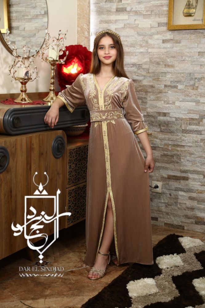 Caftan beige fille