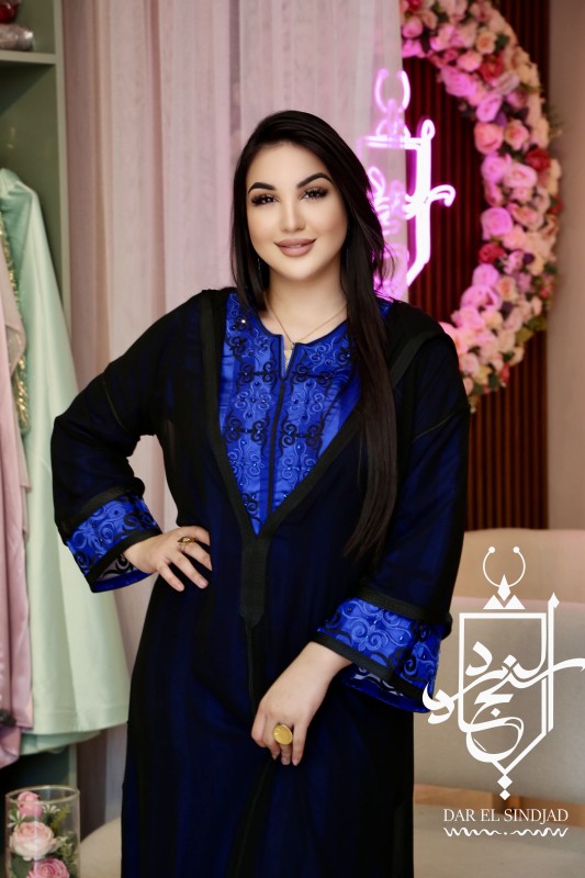 Djellaba Jawaher bleu