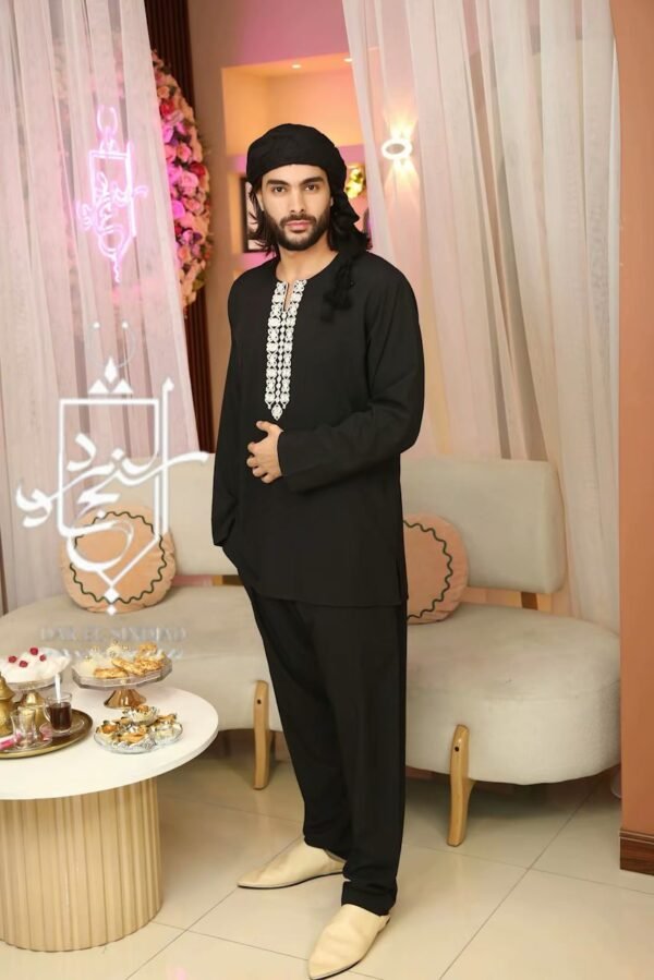 ENSEMBLE DJOUD NOIR &BEIGE